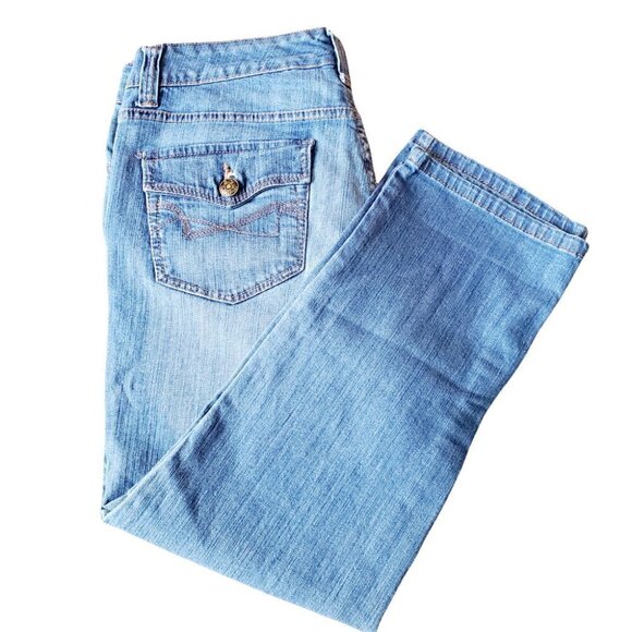 NINE West Vintage America Jeans size 10 Blue Crop Classic Rise Denim - Picture 5 of 8